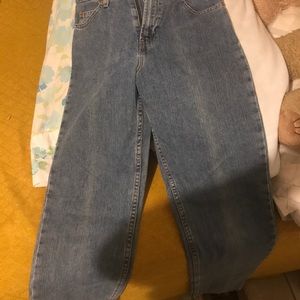 Old navy blue denim jeans